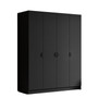 Šatníková skriňa SANA 200 cm - čierna/čierne úchytky