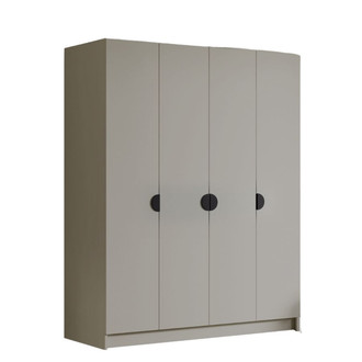 Šatníková skriňa SANA 200 cm - béžová/čierne úchytky