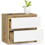 Nočný stolík K60 2S - dub artisan/biela - galéria #1