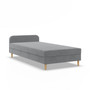Čalúnená posteľ CASPE s čelom 80x200 cm s pružinovým matracom Sivá III
