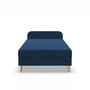 Čalúnená posteľ CASPE s čelom 120x200 cm s pružinovým matracom Modrá I - galéria #1