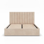 Čalúnená posteľ POLLA 140x200 cm s roštom Béžová - galéria #1