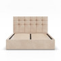 Čalúnená posteľ SORIA 180x200 cm s roštom Béžová - galéria #1
