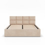 Čalúnená posteľ BORGO 180x200 cm s roštom Béžová - galéria #1