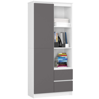 Regál R80 CLP R11 - biela/grafit