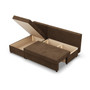 Rohová rozkladacia sedacia súprava DELI Hnedá - galéria #6