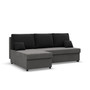 Rohová rozkladacia sedacia súprava DELI Sivá/čierna