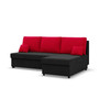 Rohová rozkladacia sedacia súprava DELI Čierna/červená - galéria #1
