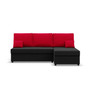 Rohová rozkladacia sedacia súprava DELI Čierna/červená - galéria #3