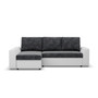 Rohová rozkladacia sedacia súprava PAUL látka v kombinácii s eko-kožou Ľavá Sivá/biela I - galéria #1