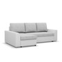 Rohová rozkladacia sedacia súprava PAUL látka v kombinácii s eko-kožou Ľavá Sivá/biela