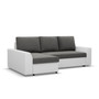 Rohová rozkladacia sedacia súprava PAUL látka v kombinácii s eko-kožou Ľavá Sivá/biela II