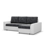 Rohová rozkladacia sedacia súprava PAUL látka v kombinácii s eko-kožou Pravá Sivá/biela I