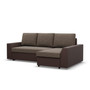Rohová rozkladacia sedacia súprava PAUL látka v kombinácii s eko-kožou Pravá Hnedá