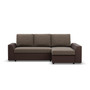 Rohová rozkladacia sedacia súprava PAUL látka v kombinácii s eko-kožou Pravá Hnedá - galéria #1