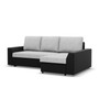 Rohová rozkladacia sedacia súprava PAUL látka v kombinácii s eko-kožou Pravá Sivá/čierna