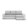 Rohová rozkladacia sedacia súprava PAUL látka v kombinácii s eko-kožou Pravá Sivá/biela