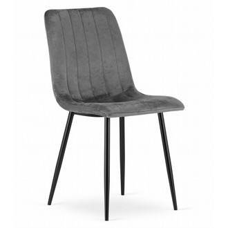 Jedálenská stolička LAVA - šedá/čierne nohy