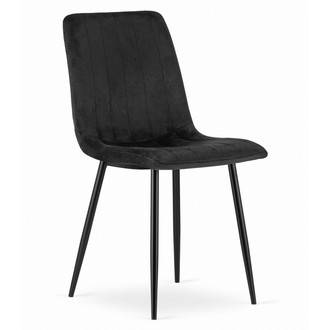 Jedálenská stolička LAVA - čierna / čierne nohy