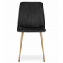 Jedálenská stolička LAVA - čierna/nohy vo farbe dreva - galéria #1