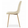 Jedálenská stolička LAVA - béžová/nohy vo farbe dreva - galéria #2