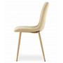 Jedálenská stolička LAVA - béžová I/nohy vo farbe dreva - galéria #2