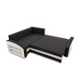 Rozkladacia rohová sedacia súprava GRANDE s poličkou model 2 Ľavá Čierna/biela - galéria #1