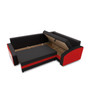 Rozkladacia rohová sedacia súprava GRANDE s poličkou model 2 Pravá Čierna/červená - galéria #2