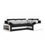 Rozkladacia rohová sedacia súprava s poličkou GRANDE Pravá Čierna/biela