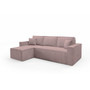 Rozkladacia rohová sedacia súprava BASIC Ľavá Ružová