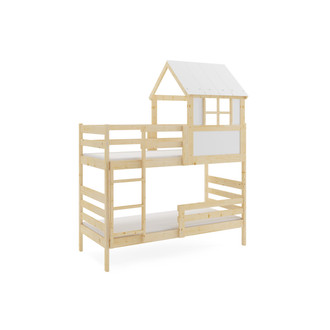 Detská poschodová posteľ ERYK s nadstavbou domček 90x190 cm