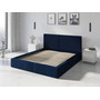 Čalúnená posteľ HILTON s pevným roštom 160x200 cm Modrá