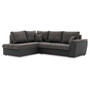 Rozkladacia rohová sedacia súprava VEGAS 245/190 Tmavo sivá/čierna eko-koža Ľavá