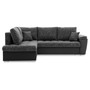 Rozkladacia rohová sedacia súprava VEGAS 245/190 Tmavo sivá/čierna eko-koža Ľavá - galéria #1