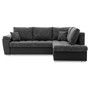 Rozkladacia rohová sedacia súprava VEGAS 245/190 Tmavo sivá/čierna eko-koža Pravá - galéria #1