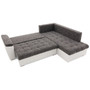 Rozkladacia rohová sedacia súprava VEGAS 245/190 Tmavo sivá/biela eko-koža Pravá - galéria #2
