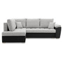 Rozkladacia rohová sedacia súprava VEGAS 245/190 Svetlo sivá/čierna eko-koža Ľavá - galéria #1