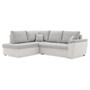 Rozkladacia rohová sedacia súprava VEGAS 245/190 Svetlo sivá/biela eko-koža Ľavá