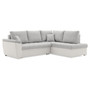 Rozkladacia rohová sedacia súprava VEGAS 245/190 Svetlo sivá/biela eko-koža Pravá