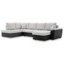 Rozkladacia rohová sedacia súprava VEGAS 315/190 Ľavá Sivá/čierna - galéria #1