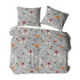 Flanelové obliečky 1711N KVETY šedé 140x200 cm
