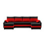 Veľká rohová rozkladacia sedacia súprava SPARTAN Čierna/červená