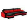 Rozkladacia rohová sedacia súprava SPARTAN model 2 Čierna/červená - galéria #1