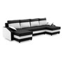 Rozkladacia rohová sedacia súprava SPARTAN model 2 Čierna/biela - galéria #1