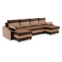 Rozkladacia rohová sedacia súprava SPARTAN model 2 Hnedá/hnedá - galéria #1