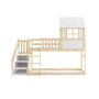 Detská drevená posteľ ANTRESOLA so schodíkmi 90x200 cm