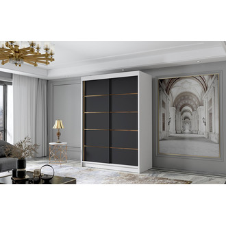 Šatníková skriňa LUNGO IV 120 cm - biela/čierna