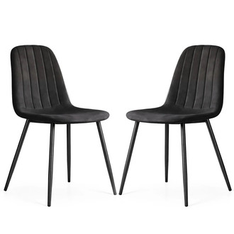 Set 2 ks čalúnených stoličiek LUMO - čierna