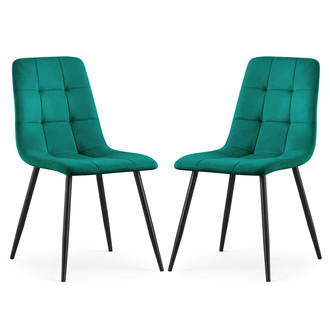 Set 2 ks čalúnených stoličiek NERO - zelená
