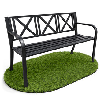 Záhradná lavička CROSS, čierna